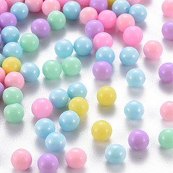 Mixed Color Opaque Acrylic Beads, No Hole, Round, Mixed Color, 6mm, about 3900pcs/500g