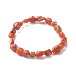 Jaspe Rouge Bracelet extensible de perles de jaspe rouge naturel pour les enfants, diamètre intérieur: 1-5/8 pouce (4 cm)