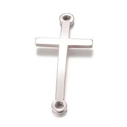 Stainless Steel Color 201 Stainless Steel Links connectors, Latin Sideways Cross, Stainless Steel Color, 24.5x11.5x1mm, Hole: 1.5mm