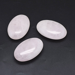 Rose Quartz Natural Rose Quartz Healing Massage Palm Stones, Pocket Worry Stone, for Anxiety Stress Relief Therapy, Oval, 60x40x20~21mm