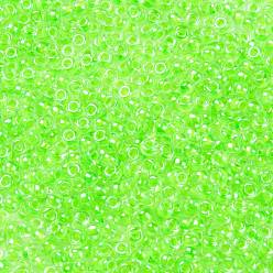 (805) Luminous Neon Green Toho perles de rocaille rondes, perles de rocaille japonais, (805) vert néon lumineux, 8/0, 3mm, Trou: 1mm, à propos 222pcs / bouteille, 10 g / bouteille