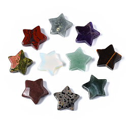 Mixed Stone Natural Mixed Stone Star Shaped Worry Stones, Pocket Stone for Witchcraft Meditation Balancing, 30x31x10mm