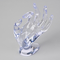 Прозрачный Пластиковая модель руки дисплея кольца, Для ok, прозрачные, 10.5x6.5x15.5 см