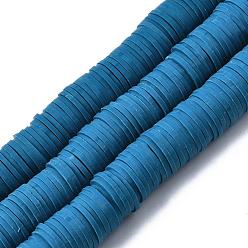 Стально-синий Плоские круглые экологически чистые бусины из полимерной глины ручной работы, диск хейши бусины для гавайских серег браслет ожерелья ювелирных изделий, стальной синий, 10 мм