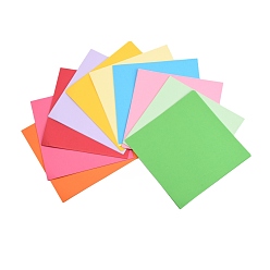 Couleur Mélangete 100 feuilles de papier origami, papier plié à la main, pour le bricolage scolaire et les arts et l'artisanat des enfants, couleur mixte, 200x200x9.5mm, 10 couleurs, 100 draps/sac