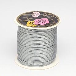Light Grey Nylon Thread, Rattail Satin Cord, Light Grey, 1.5mm, about 114.82 yards(105m)/roll