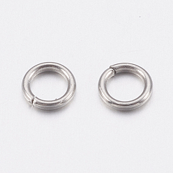 Color de Acero Inoxidable 304 de acero inoxidable anillos del salto abierto, color acero inoxidable, 22 calibre, 5x0.6 mm, diámetro interior: 3.8 mm