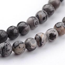 Picasso Jasper Natural Map Stone/Polychrome Jasper/Picasso Stone/Picasso Jasper Bead Strands, Round, 4~5mm, Hole: 0.5mm, about 86pcs/strand, 15.16 inch