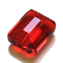 Rouge Imitations de perles de cristal autrichien, grade de aaa, facette, rectangle, rouge, 8x9.5x5mm, Trou: 0.9~1mm