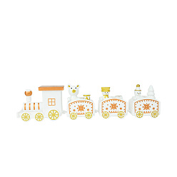 Champagne Yellow Plastic Mini Train Display Decoration, Christmas Ornaments, for Party Gift Home Decoration, Champagne Yellow, 45x195mm