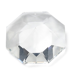 Octagon Vidrio transparente colgantes grandes, facetados, para colgantes de cristal de araña, octágono, 57x57x23.5 mm, agujero: 1.8 mm