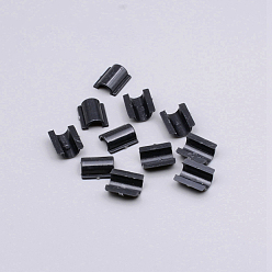 Noir Boucles de base en plastique, les résultats de cheveux, pour les accessoires de cravate de cheveux de bricolage, noir, 14x11mm, diamètre intérieur: 5x6 mm