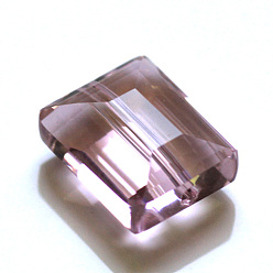 Pink Imitación perlas de cristal austriaco, aaa grado, facetados, Rectángulo, rosa, 10x12x5.5 mm, agujero: 0.9~1 mm
