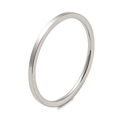 Color de Acero Inoxidable 304 anillo de dedo de banda lisa simple de acero inoxidable para mujeres y hombres, color acero inoxidable, tamaño de 6, diámetro interior: 16 mm, 1 mm