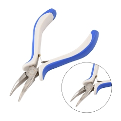Carbon Steel Carbon Steel Jewelry Pliers for Jewelry Making Supplies, Bent Nose Plier, Ferronickel, about 5.8cm wide,12.8cm long