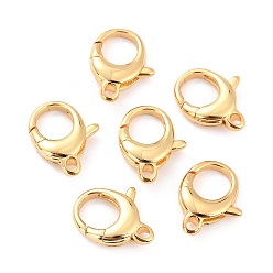 Real 18K Gold Plated Brass Lobster Claw Clasps, Long-Lasting Plated, Lead Free & Nickel Free & Cadmium Free, Real 18K Gold Plated, 17.5x13.5x4.5mm, Hole: 2mm
