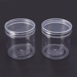 Clear Eco-Friendly Plastic Bead Containers, Bottle, Column, Clear, 8.4x8.8cm, Capacity: 443ml(14.98 fl. oz)