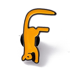 Letter F Cat Initial Letter Enamel Pin, Electrophoresis Black Alloy Cartoon Brooch for Backpack Clothes, Letter.F, 30x27.5x2mm, Pin: 1.2mm