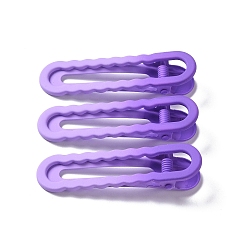 Средний Фиолетовый Окрашенные спреем железные заколки из кожи аллигатора для девочек, средне фиолетовый, 16x59x12 мм, 3 шт / карта