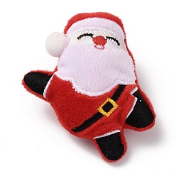 Santa Claus Broches de tela de lana con tema navideño, con espigas de hierro, para ropa de mochila, santa claus, 82x64x27 mm