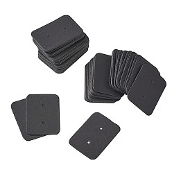 Black Paper Jewelry Earring Display Cards, Rectangle, Black, 35x25x0.5mm