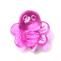 Magenta Perles acryliques transparentes, abeilles, magenta, 25.5x25x12.5mm, Trou: 2.5mm, environ160 pcs / 500 g