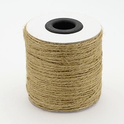 Перу Джутовый шнур, джутовая струна, джутовый шпагат, 2 -ply, для изготовления ювелирных изделий, Перу, 1 мм, около 109.36 ярдов (100 м) / рулон, 6 рулоны / мешок