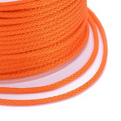 Оранжево-Красный Полиэстер плетеные шнуры, для изготовления ювелирных изделий из бисера, оранжево-красный, 2 мм, около 21.87 ярдов (20 м) / рулон