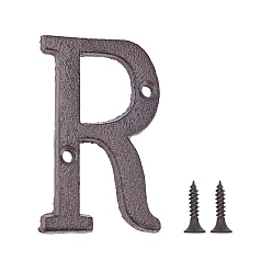 Letter R Номер домашнего адреса железа, с винтом 2 шт., буква r, 77x41x5 мм, отверстие : 5 мм