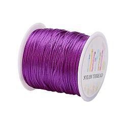 Violeta Oscura Hilo de nylon, cordón de satén de cola de rata, violeta oscuro, 1.0 mm, aproximadamente 76.55 yardas (70 m) / rollo