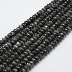 Larvikite Natural Labradorite Beads Strands, Rondelle, 6x4mm, Hole: 1mm, about 96~97pcs/strand, 15.3 inch(39cm)