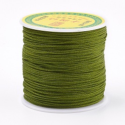 Olive Polyester cordon, olive, 0.8mm, environ 87.48 yards (80m)/rouleau