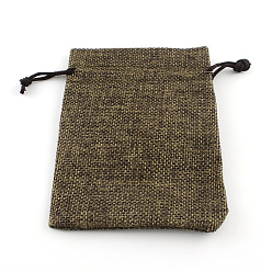 Tierra de siena Embalaje de arpillera bolsas, bolsos de lazo, tierra de siena, 13.5~14x9.5~10 cm