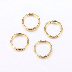 Золотой 304 из нержавеющей стали открыты кольца прыжок, золотые, 24 датчик, 3x0.5 мм, Внутренний диаметр: 2 мм