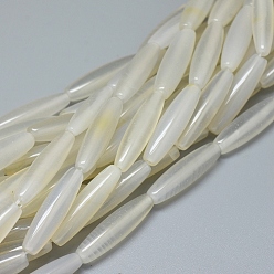 Natural Agate Natural Agate Beads Strands, Dyed & Heated, Rice, 25~26x6~6.5mm, Hole: 0.8mm, about 16 pcs/Strand, 15.55 inch(39.5 cm)