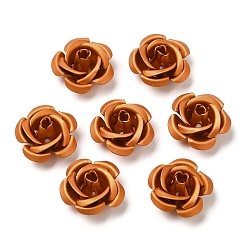 Chocolate Aluminum Beads, Oxidation, Rose, Chocolate, 15x15x9mm, Hole: 1.4mm