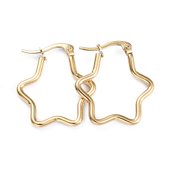 Golden 201 Stainless Steel Hoop Earrings, with 304 Stainless Steel Pins, Star, Golden, 12 Gauge, 27x24.5x2mm, Pin: 1x0.7mm