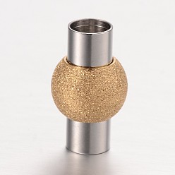 Oro & Acero Inoxidable Color Cierres magnéticos de columna de acero inoxidable texturizado con extremos para pegar, acero color oro y acero, 304 mm, agujero: 20x12 mm