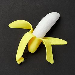 Yellow TPR Peeled Banana Stress Toy, Funny Fidget Sensory Toy, for Stress Anxiety Relief, Yellow, 137x31~33x32~34mm