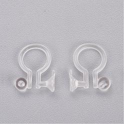 Clear Clear Plastic Clip-on Earring Converter, for DIY Non Pierced Earring, Clear, 11.5x9x1mm, Hole: 0.8mm, about 5000pcs/bag