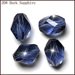 Prussian Blue Imitation Austrian Crystal Beads, Grade AAA, Faceted, Bicone, Prussian Blue, 10x13mm, Hole: 0.9~1mm
