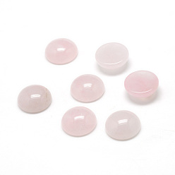 Cuarzo Rosa Cabujones naturales de piedras preciosas de cuarzo rosa, semicírculo, 8x4 mm
