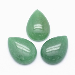 Зеленый Авантюрин Естественный зеленый авантюрин кабошонов, слеза, 25x18x7 мм