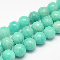 Amazonite Natural Amazonite Bead Strands, Round, 12mm, Hole: 0.8~1mm, about 34pcs/strand, 15.7 inch