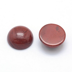 Piedra Roja Cabujones jaspe rojo naturales, semicírculo, 4x2~4 mm