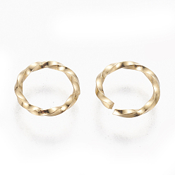 Golden 304 Stainless Steel Twisted Jump Rings, Open Jump Rings, Golden, 18 Gauge, 7.5~8x1mm, Inner Diameter: 6mm