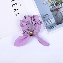 Plum Rabbit Ear Polyester Elastic Hair Accessories, for Girls or Women, with Iron Findings, Scrunchie/Scrunchy Hair Ties, Plum, 140x90mm