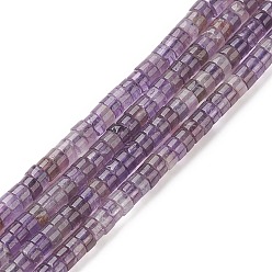 Amethyst Natural Amethyst Beads Strands, Heishi Beads, Flat Round/Disc, 4~4.5x2.5mm, Hole: 0.7mm, about 167pcs/strand, 15.43 inch(39.2cm)