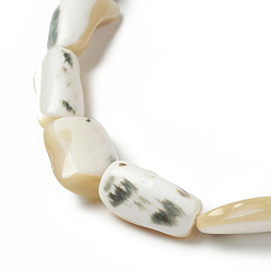 Pale Goldenrod Natural Trochid Shell/Trochus Shell Beads Strands, Nuggets, Pale Goldenrod, 13~16x8~13x5~8mm, Hole: 0.9mm, about 25pcs/strand, 15.35 inch(39cm)