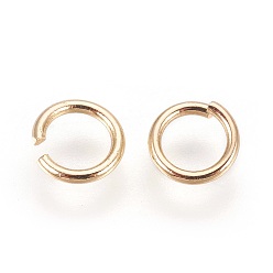 Золотой Длительные латунные открытые кольца для прыжков, золотые, 5x0.7 мм, 21 датчик